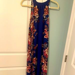 Floral high neck maxi dress
